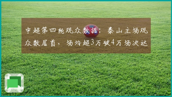中超第四轮观众数据：泰山主场观众数居首，场均超3万破4万场次达3场